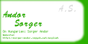 andor sorger business card